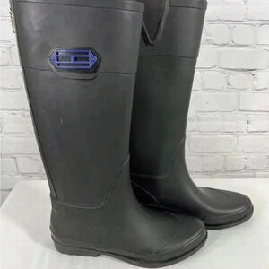 Tommy Hilfiger Women’s 9 Black TWcoastal Tall Rubber Boots Rainboots Rain Winter